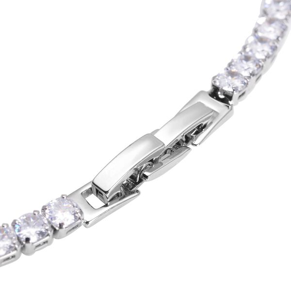 Weiße Zirkonia-Halskette, ca. 45 cm, reines Messing ca. 50,00 ct image number 4