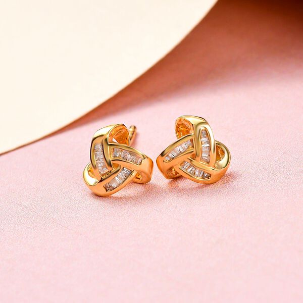 Lustro Stella - Wei&szlig;e Zirkonia Ohrringe, 925 Silber vergoldet ca. 4,68 ct image number 1