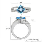 Schweizer Blautopas und Zirkon Ring 925 Silber platiniert  ca. 2,54 ct image number 6
