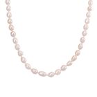 D'Joy Wei&szlig;e S&uuml;&szlig;wasser Perle (9-10 mm) Halskette ca. 45 cm mit 5 cm extender, 925 Silber vergoldet