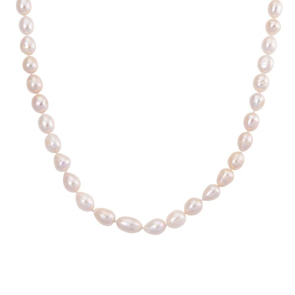 D'Joy wei&szlig;e S&uuml;&szlig;wasser Perle 45+5cm Halskette image number 0