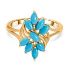 AAA Amerikanischer natürlicher, Sleeping Beauty Türkis Ring, 925 Silber Gelbgold Vermeil (Größe 20.00) ca. 1.56 ct