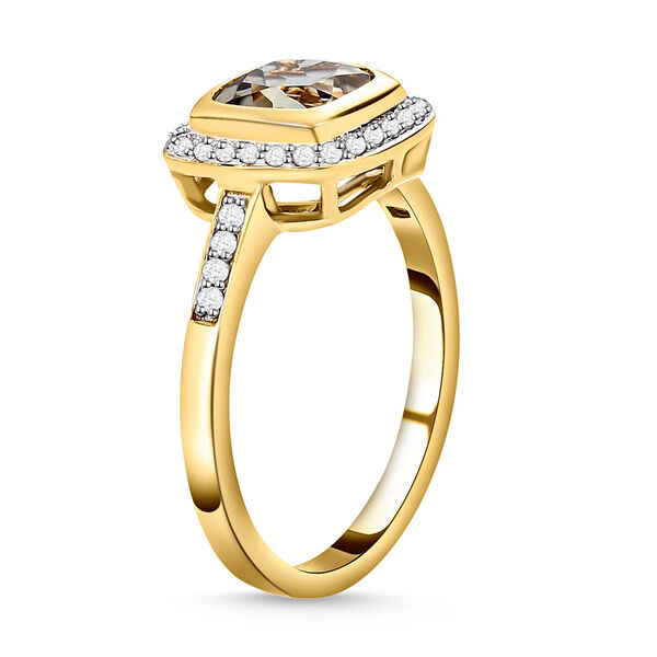 AAA Turkizit und wei&szlig;e Diamanten Halo-Ring in 585 Gold image number 5