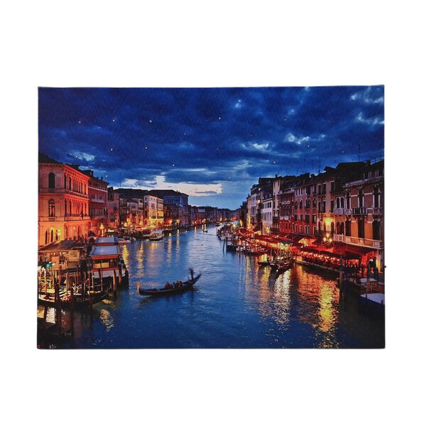 LED-Leinwandbild, MDF und Canvas, 30x40 cm, Strand Pavillon