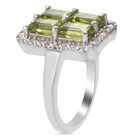 Peridot und Zirkon Ring 925 Silber Platin-Überzug image number 4
