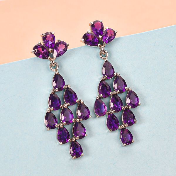 Lusaka Amethyst-Ohrringe, 925 Silber platiniert ca. 8,71 ct image number 2