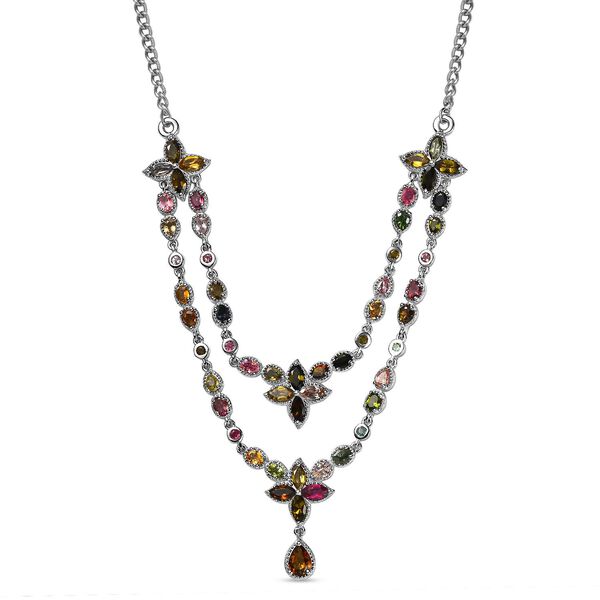 Nat&uuml;rliche, mehrfarbige Turmalin-Halskette, 45cm - 8,87 ct. image number 0