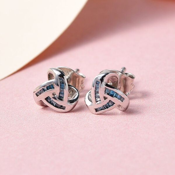 Blaue Diamant-Ohrringe - 0,15 ct. image number 2