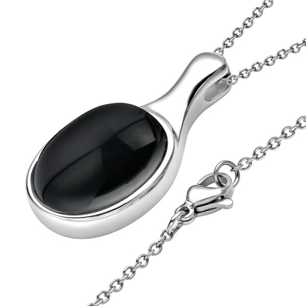 2er-set schwarz gefärbter Achat-Ring und Anhänger mit Kette, ca. 50 cm, Edelstahl, ca. 27,00 ct image number 7