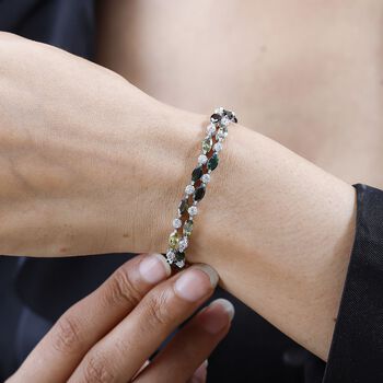 Multi-Turmalin und Zirkon 19cm Armband - 12 ct.