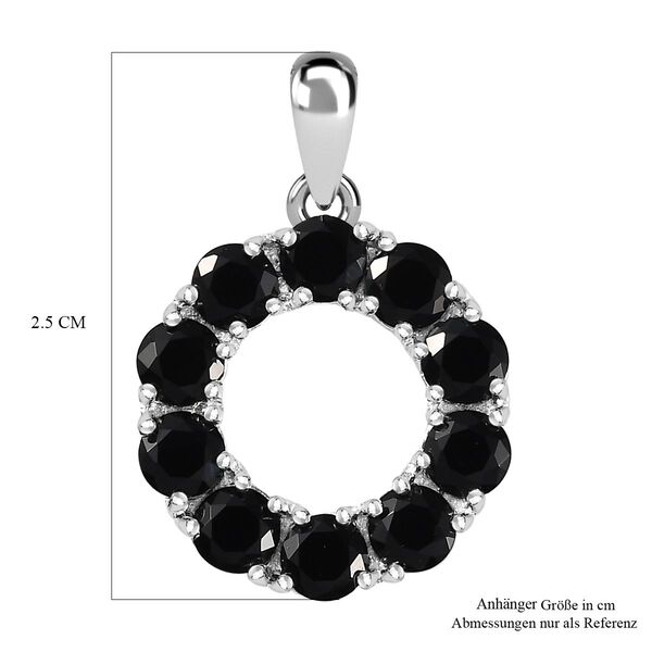 Schwarzer Spinell Anhänger 925 Silber ca. 1,80 ct. image number 6