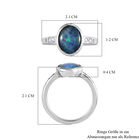 Boulder Opal Triplett und weißer Zirkon-Ring, 925 Silber platiniert  ca. 1,86 ct image number 6
