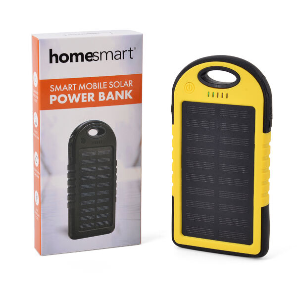 Homesmart Solar Powerbank mit LED-Licht, 14,3&times;7,5cm, Gelb image number 0