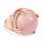 GP Royal Art Deco Kollektion - AA Nat&uuml;rlicher Peruanischer rosa Opal, Kanchanaburi Blauer Saphir Ring 925 Silber Ros&eacute;gold Vermeil (Gr&ouml;&szlig;e 17.00) ca. 19.15 ct