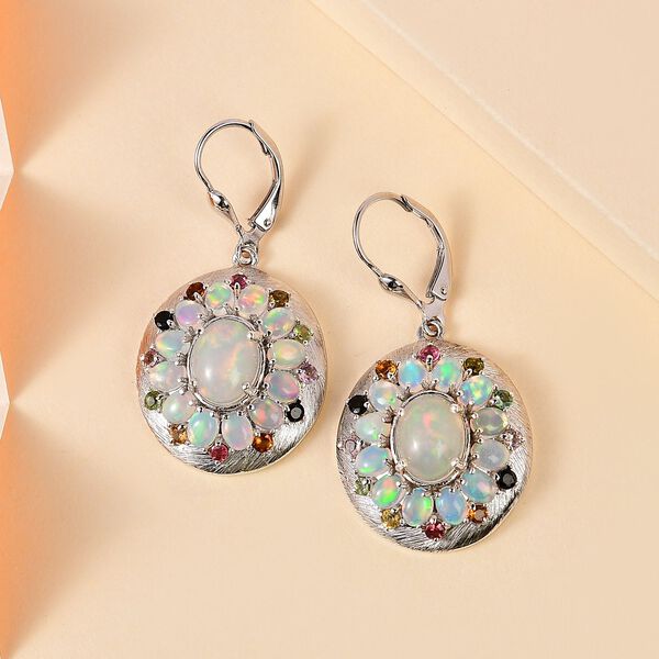 Nat&uuml;rliche, &auml;thiopische Welo Opal und Multi-Turmalin-Ohrringe - 5,87 ct. image number 2