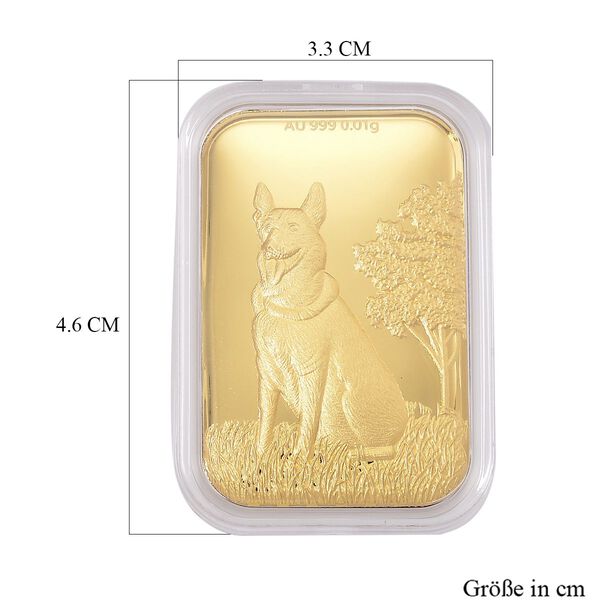 999er Feingold Plättchen mit Schäferhundmotiv image number 4