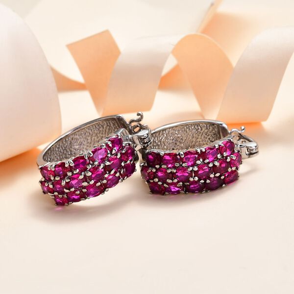 Roter Zirkonia Ohrringe  Edelstahl ca. 6.62 ct image number 1