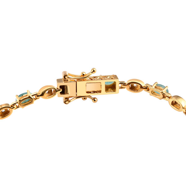 Grandidierit und wei&szlig;es Zirkon-Armband, ca. 20 cm, 925 Silber vergoldet ca. 3,12 ct image number 4