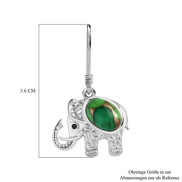 AAA grüne Mojave Türkis und schwarze Spinell-Ohrringe - 4,22 ct. image number 7