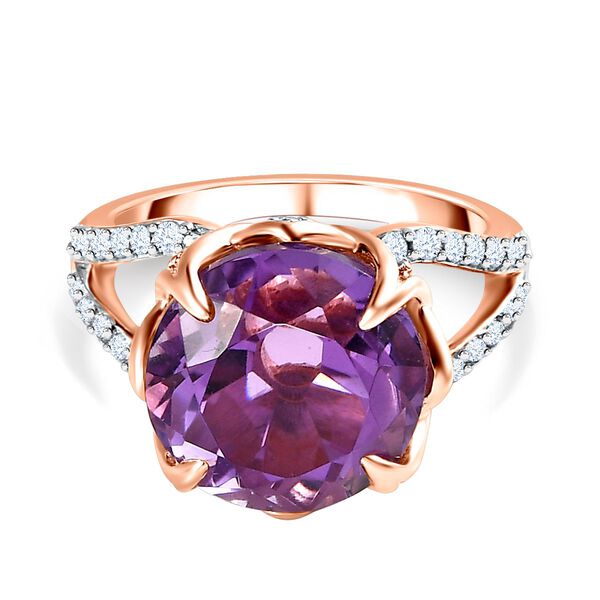 Rose De France Amethyst und Zirkon Ring- 8,04 ct.