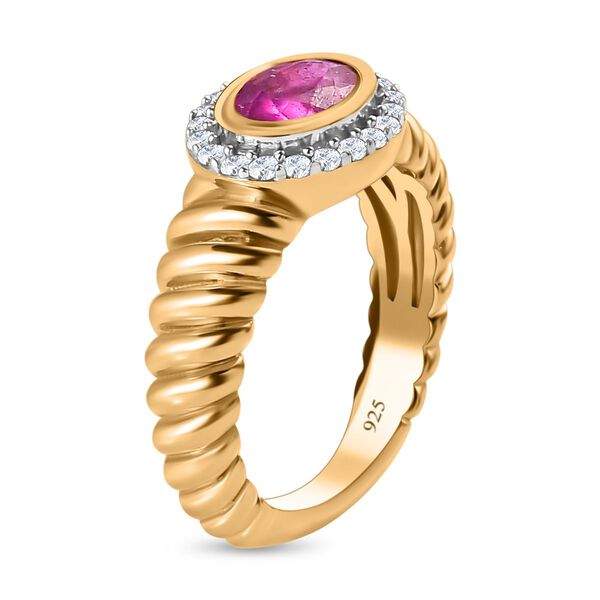 Ilakaka rosa Saphir und Zirkon Ring - 1,25 ct. image number 4