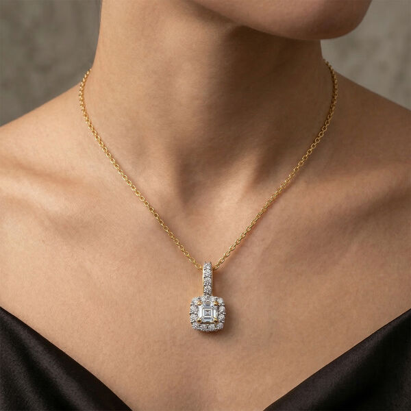 LUXURIANT 2er-Set SI-GH Labor Diamant Anh&auml;nger mit 45cm Kette image number 4