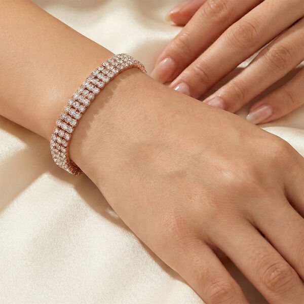 Wei&szlig;er Zirkonia Armband ca. 19 cm Nickelfreies Messing Standard 4.00 ct image number 2