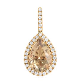 ILIANA AAA Turkizit und SI GH Diamant-Anhänger in 750 Gelbgold - 2,20 ct.