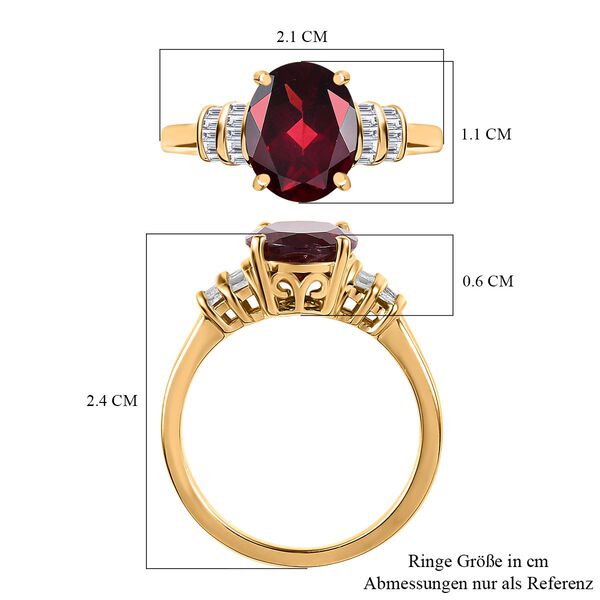 AA Rhodolith Granat und Diamant Ring - 3,18 ct. image number 7