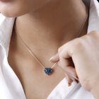 GP Heart Kollektion - blauer Diamant und blauer Saphir-Anhänger mit Kette in Silber image number 1