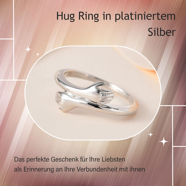 Hug Ring in platiniertem Silber image number 9