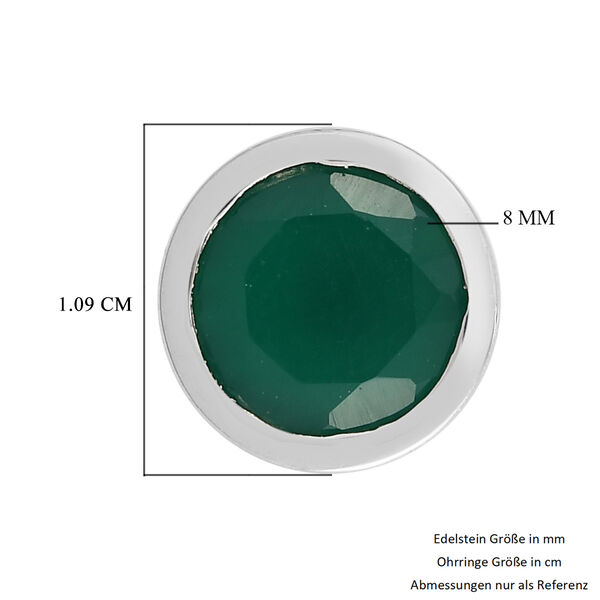 Grüne Onyx Ohrstecker 925 Silber platiniert ca. 2,82 ct image number 5