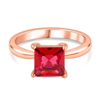 3er Set - Roter Zirkonia Ring, Anh&auml;nger und Ohrringe Schmuckset (Gr&ouml;&szlig;e 16.00), Reiner Edelstahl, rosevergoldet