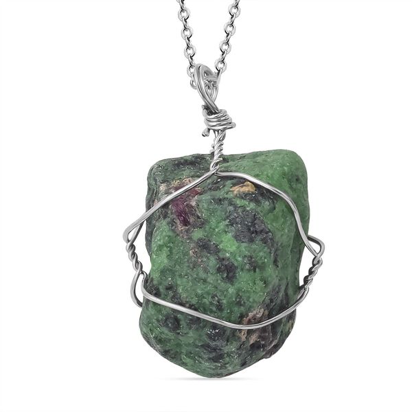 Rubin Zoisit, Erdbeer Quarz und simulierte Glasachat-Halskette - 285 ct. image number 6