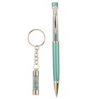 Premium Kollektion - Echter Smaragd-Kugelschreiber mit extra Mine und Schlüsselanhänger image number 5