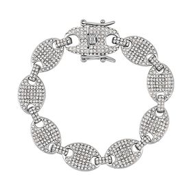 Weißes Kristall-Armband, ca. 19 cm