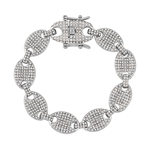Weißes Kristall-Armband, ca. 19 cm image number 0