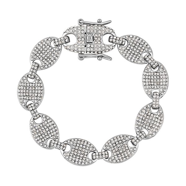 Weißes Kristall-Armband, ca. 19 cm image number 0