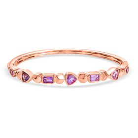 Zeitlose Art Kollektion - AA Rose De France Amethyst Armreif ca. 19 cm Messing ca. 3.93 ct