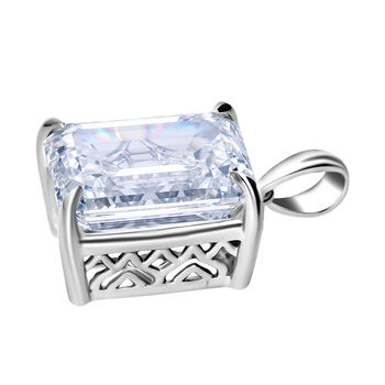 LUXURIANT DIAMOND - Lab Grown Diamant IGI zertifiziert VS2/F, Smaragd-Schliff Anh&auml;nger 925 Silber rhodiniert ca. 10.00 ct