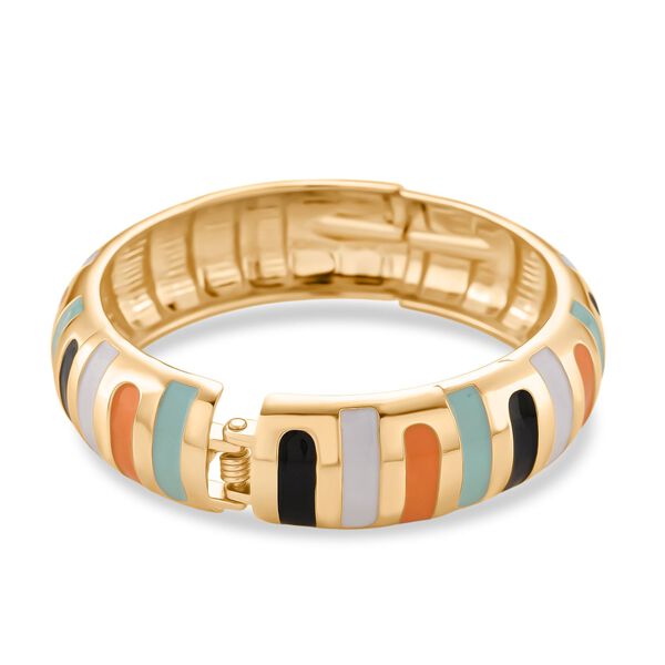 Emaille-Armreif im Streifen-Design, Mehrfarbig, ca. 18,5 cm, ca. 43 g image number 6