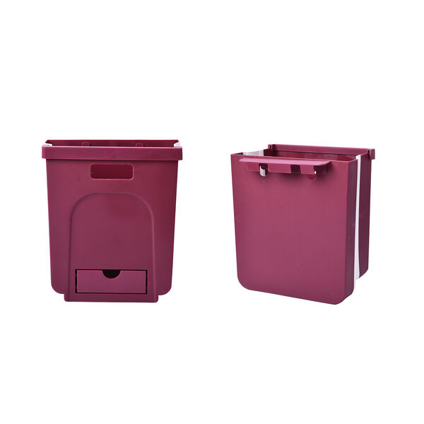 Faltbarer, aufhängender Mülleimer, Kapazität 10L, 26x24x10 cm, Lila image number 3