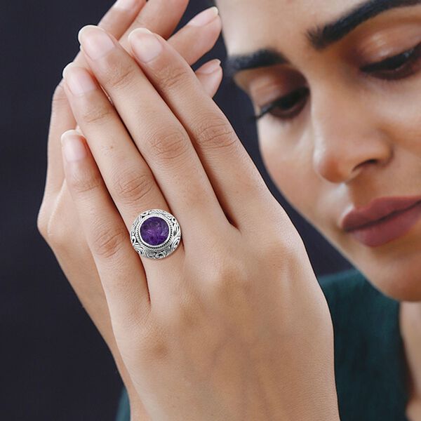 Royal Bali - Afrikanischer Amethyst Ring, 925 Silber, (Größe 16.00) ca. 6.32 ct image number 2
