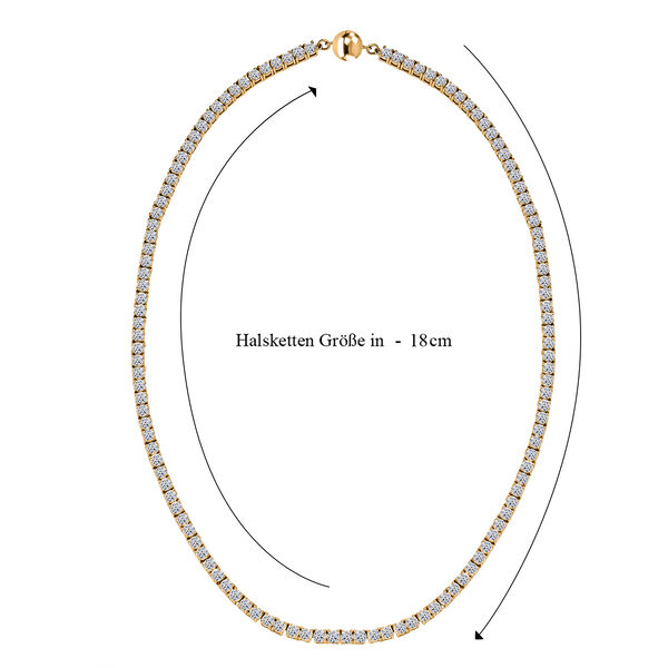 D'Joy Moissanit Halskette ca. 45 cm 925 Silber 750 Gelbgold Vermeil ca. 18.72 ct image number 5