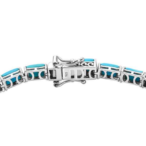 Amerikanisches, nat&uuml;rliches Sleeping Beauty T&uuml;rkis Armband, ca. 19 cm, 925 Silber platiniert ca. 12,65 ct image number 4