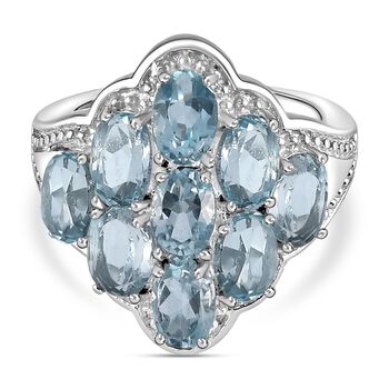 Himmelblauer Topas-Ring, (Gr&ouml;&szlig;e 16.00) Edelstahl, ca. 5,08 ct