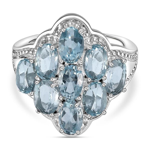 Himmelblauer Topas-Ring, (Größe 16.00) Edelstahl, ca. 5,08 ct image number 0