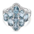 Himmelblauer Topas-Ring, (Größe 16.00) Edelstahl, ca. 5,08 ct