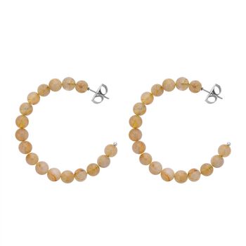 Rutilquarz Creolen, Edelstahl ca. 50,00 ct