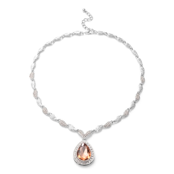 Simuliertes, braunes und wei&szlig;es Kristall-Schmuckset - 55,53 ct. image number 3